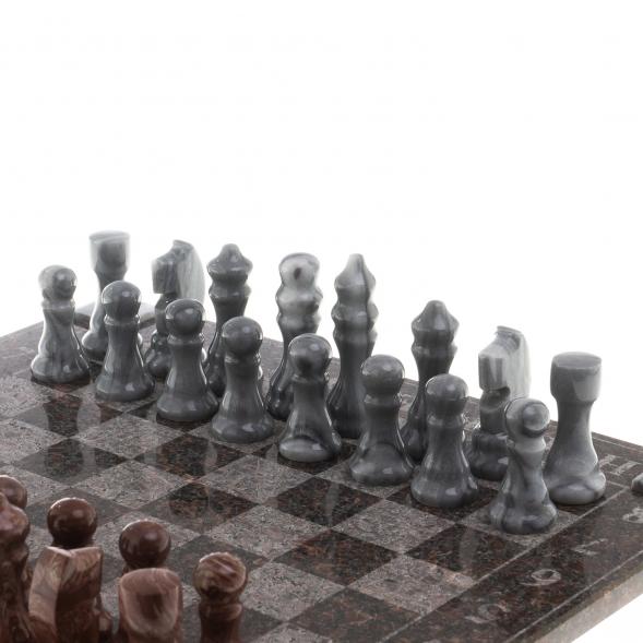 Шахматы с гравировкой &amp;quot;Турнирные&amp;quot; доска 36х36 змеевик, мрамор, лемезит 124577