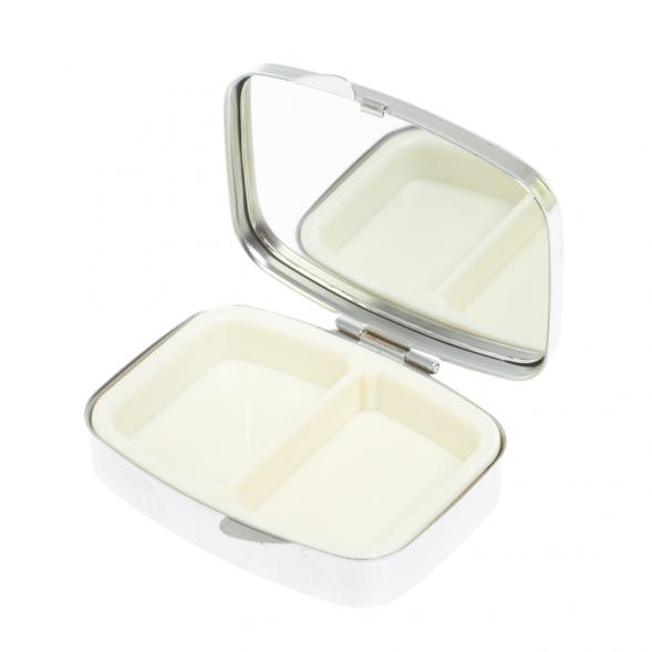 Таблетница на 2 отделения камень соколиный глаз цвет серебро 126987