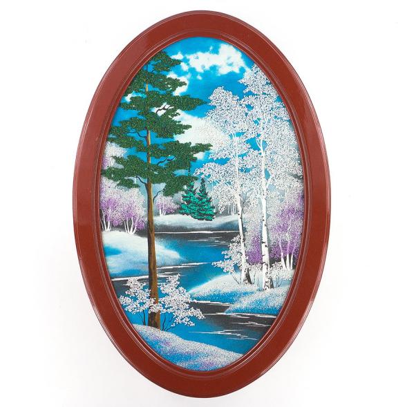 Панно овальное &amp;quot;Зима&amp;quot; 60х40 см 119655