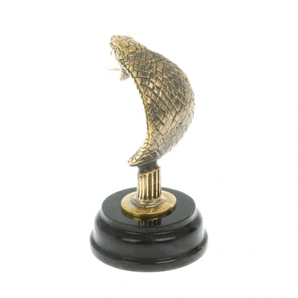 Статуэтка «Кобра» бронза на подставке из нефрита 128627