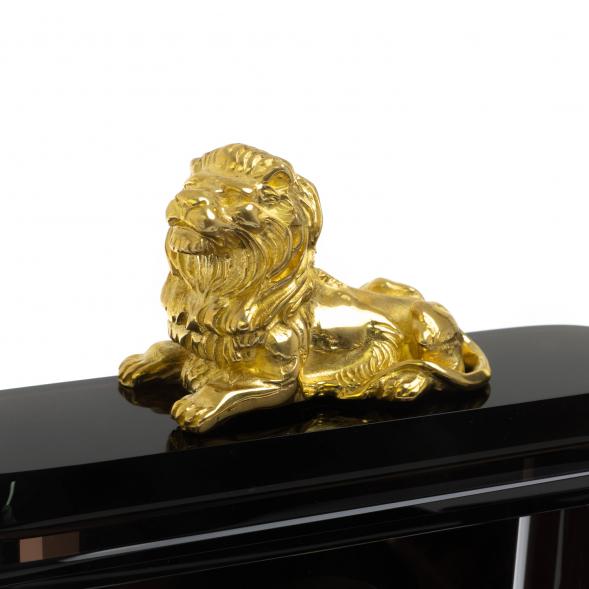 Настольный набор &amp;quot;Лев&amp;quot; из черного обсидиана 128703