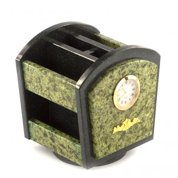 Набор канцелярский органайзер с часами и гербом РФ вращающийся 121244