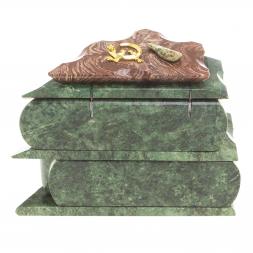 Ларец для украшений змеевик, лемезит 18,5х11,5х15 см