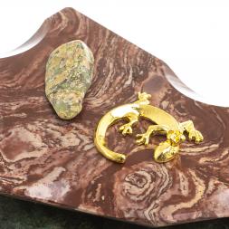 Ларец для украшений змеевик, лемезит 18,5х11,5х15 см