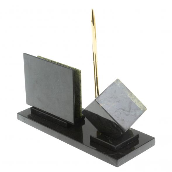 Настольный мини-набор из змеевика &amp;quot;Куб&amp;quot; 113489