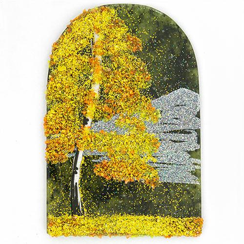 Сувенирный магнит на холодильник из натурального камня с рисунком &amp;quot;Арка&amp;quot; 8х8 см