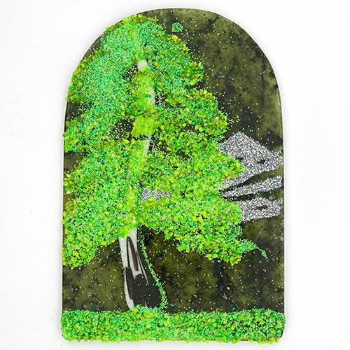 Сувенирный магнит на холодильник из натурального камня с рисунком &amp;quot;Арка&amp;quot; 8х8 см