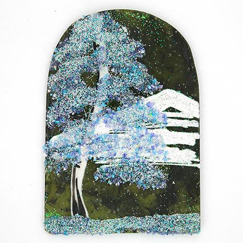 Сувенирный магнит на холодильник из натурального камня с рисунком &amp;quot;Арка&amp;quot; 8х8 см