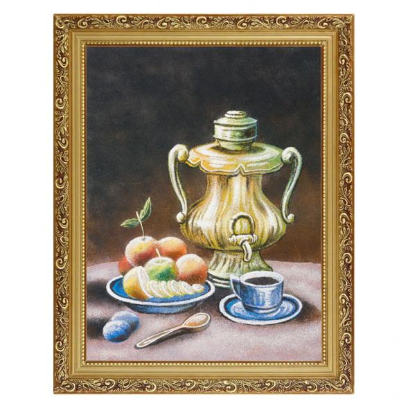 Натюрморт с самоваром багет 36х46 см, каменная крошка 111155