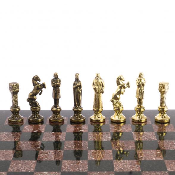 Шахматы &amp;quot;Ренессанс&amp;quot; доска 36х36 см змеевик, лемезит фигуры цвет бронза-золото 124880