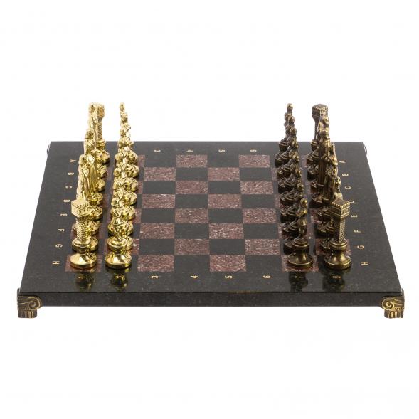 Шахматы &amp;quot;Ренессанс&amp;quot; доска 36х36 см змеевик, лемезит фигуры цвет бронза-золото 124880
