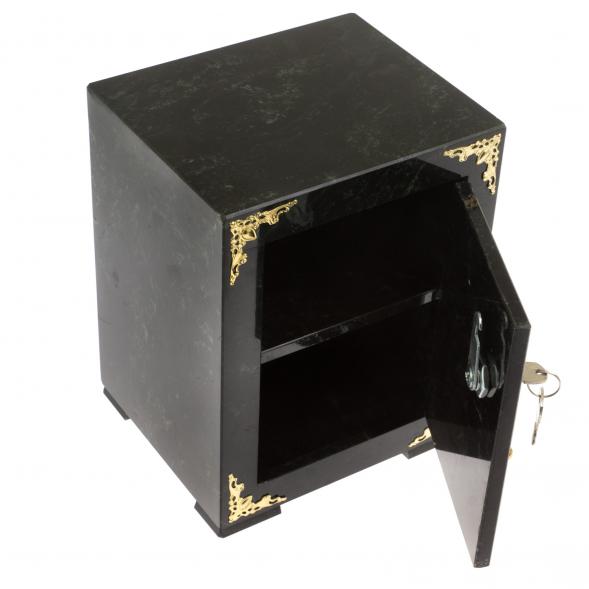 Сейф средний из черного змеевика 19х16х24 см 124964