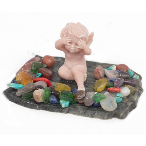 Сувенир &amp;quot;Ангел подглядывающий&amp;quot; из мрамолита 117705