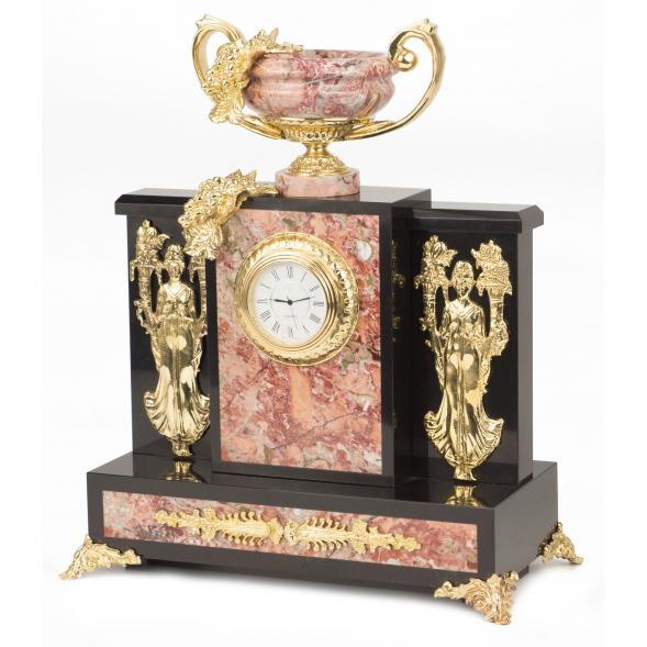 Интерьерные часы из камня и бронзы &amp;quot;Изобилие&amp;quot; креноид 117911