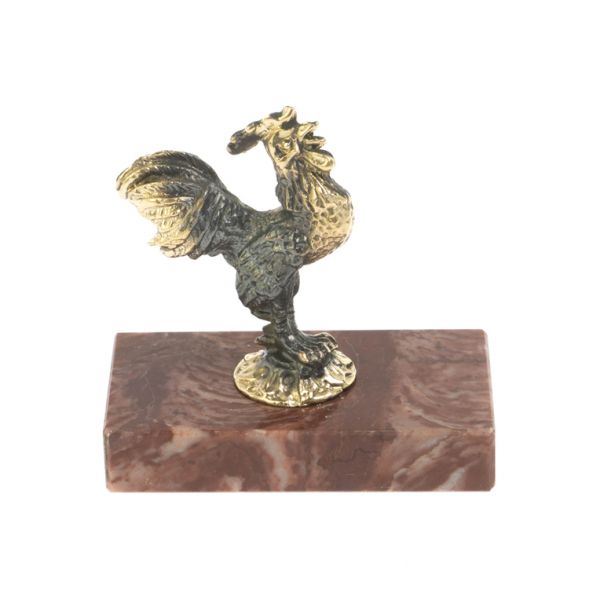 Статуэтка &amp;quot;Петушок малый&amp;quot; из лемезита и бронзы 128166