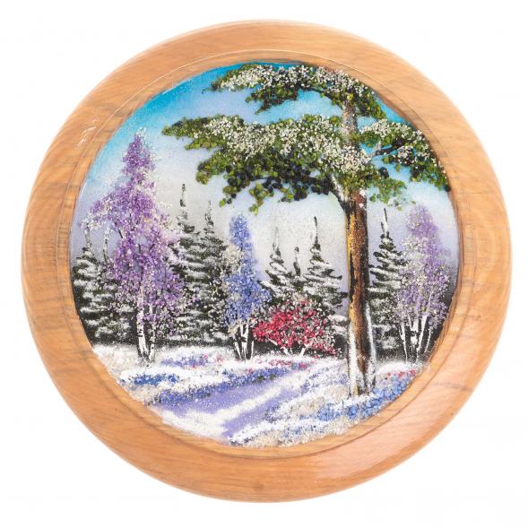 Тарелка декоративная &amp;quot;Зима&amp;quot; 25 см каменная крошка 119571