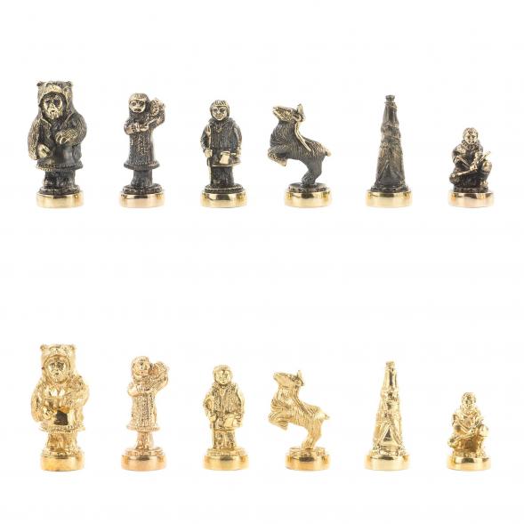 Шахматы &amp;quot;Северные народы&amp;quot; бронза мрамор 40х40 см 119901