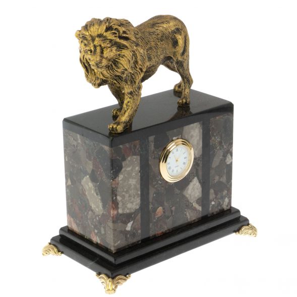 Часы &amp;quot;Лев&amp;quot; из конгломерата 128780