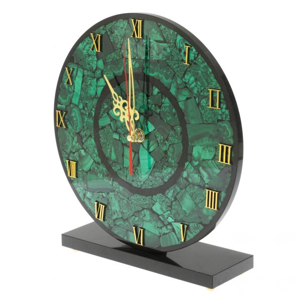 Настольные часы &amp;quot;Мозайка&amp;quot; из малахита 23,5х7х23,5 см 128926