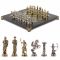 Шахматы подарочные "Римские лучники" 28х28 см из змеевика