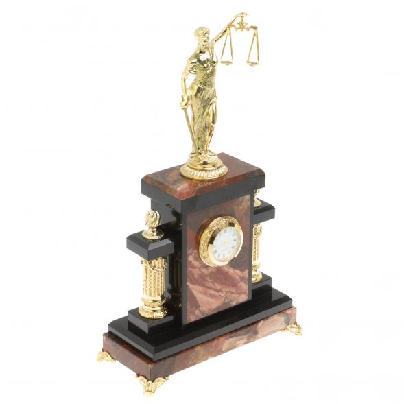 Часы из бронзы &amp;quot;Фемида&amp;quot; камень яшма 113149