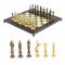 Шахматы "Ренесанс" доска 36х36 см змеевик, мрамор фигуры цвет бронза-золото