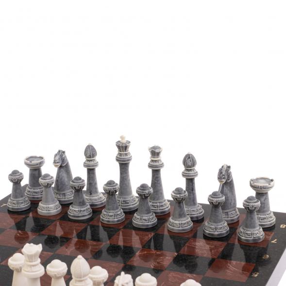 Шахматы &amp;quot;Стаунтон&amp;quot; из мрамолита 40х40 см лемезит / змеевик 126453