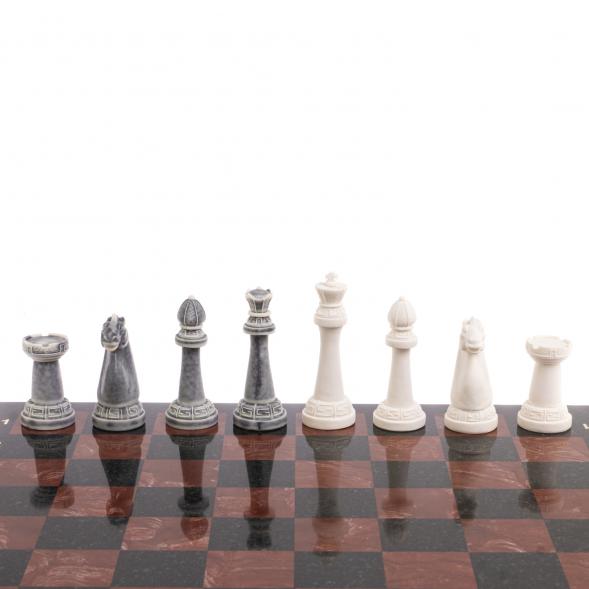 Шахматы &amp;quot;Стаунтон&amp;quot; из мрамолита 40х40 см лемезит / змеевик 126453