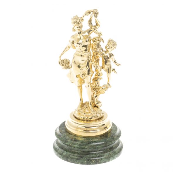 Бронзовая статуэтка &amp;quot;Весна&amp;quot; на шабровском змеевике 127386