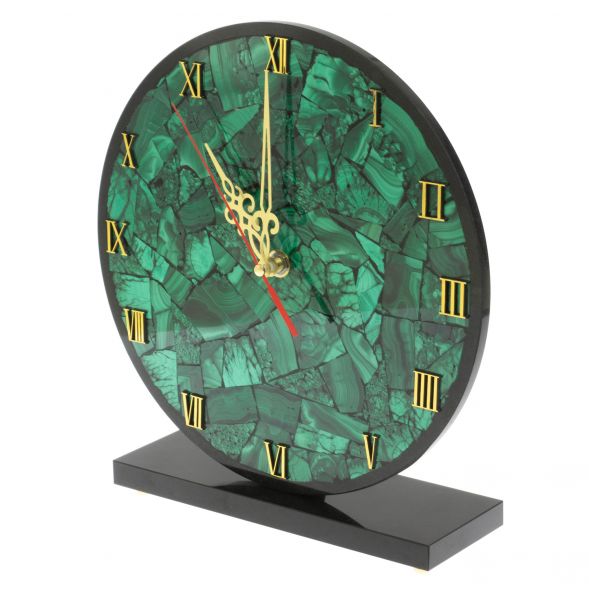 Настольные часы из малахита &amp;quot;Мозайка&amp;quot; 23,5х7х23,5 см 128927
