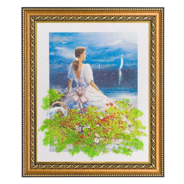 Картина с каменной крошкой &amp;quot;Вечер&amp;quot; багет 32х38 см 4581 120659