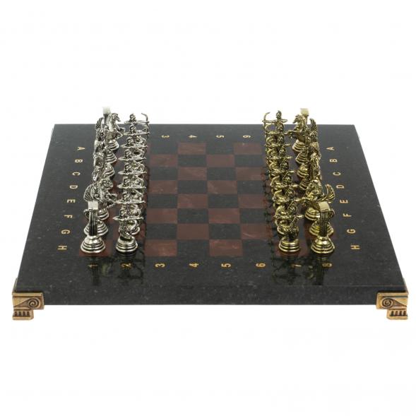 Шахматы настольные &amp;quot;Римские лучники&amp;quot; 28х28 см из камня лемезит 120745