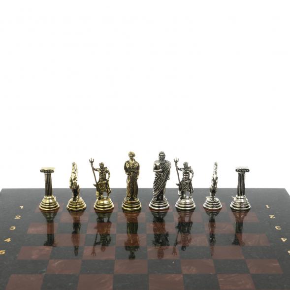Шахматы настольные &amp;quot;Римские лучники&amp;quot; 28х28 см из камня лемезит 120745