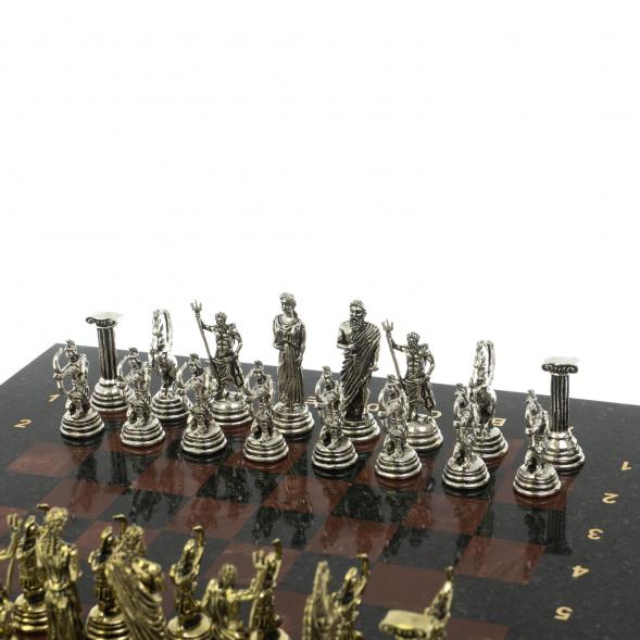 Шахматы настольные &amp;quot;Римские лучники&amp;quot; 28х28 см из камня лемезит 120745