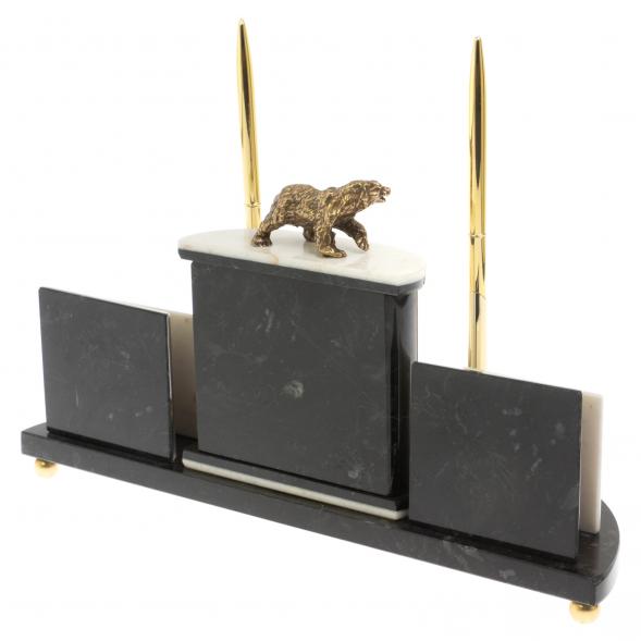 Настольный прибор &amp;quot;Медведь&amp;quot; из мрамора 129707