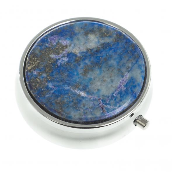 Таблетница на 3 отсека лазурит афганский цвет серебро 123202