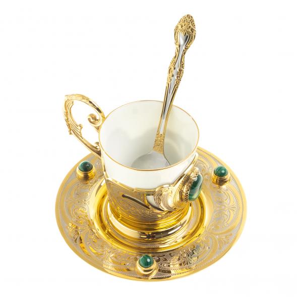 Кофейная пара &amp;quot;Малахит&amp;quot; 80 мл Златоуст 113849