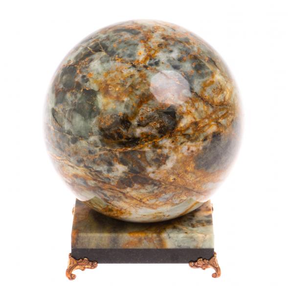 Шар на подставке из офиокальцита 13 см 124966