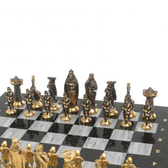 Шахматы настольные &amp;quot;Средневековье&amp;quot; 40х40 см серый мрамор бронза 126913