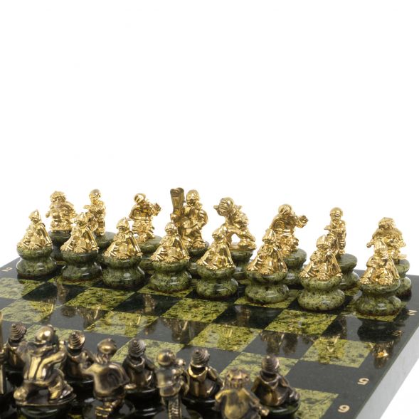 Шахматы &amp;quot;Спортивные&amp;quot; из бронзы и змеевика 127305