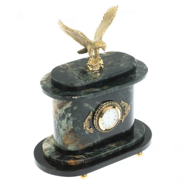 Часы &amp;quot;Орел&amp;quot; из зеленого офиокальцита и бронзы 128090