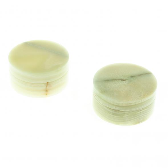 Шкатулка &amp;quot;Пудреница&amp;quot; камень зеленый оникс 10х10х5 см (4) 124344