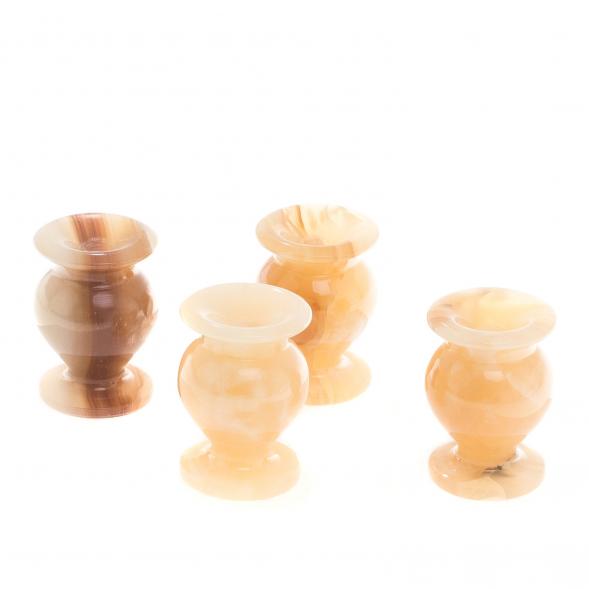 Подсвечник церковный из медового оникса 5,2х7,5 см (2х4) 124652