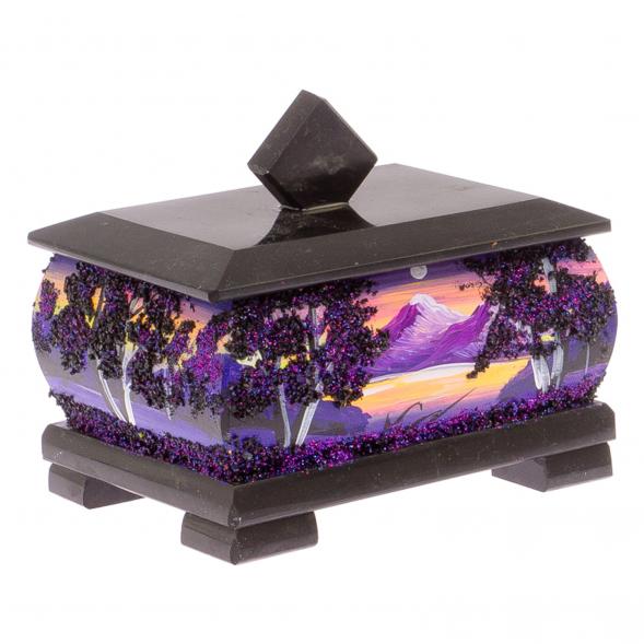 Шкатулка из черного змеевика &amp;quot;Рассвет&amp;quot; 12х10х9,5 см 125310