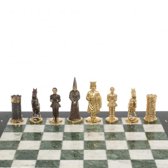 Шахматы подарочные &amp;quot;Камелот&amp;quot; из бронзы и мрамора 40х40 см 126836