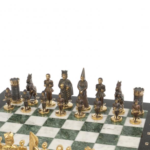 Шахматы подарочные &amp;quot;Камелот&amp;quot; из бронзы и мрамора 40х40 см 126836