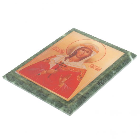 Икона настенная Святая Варвара из змеевика 14х18х1,2 см 129003