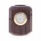 Карандашница с часами из коричневого обсидиана 7х7х9,5 см
