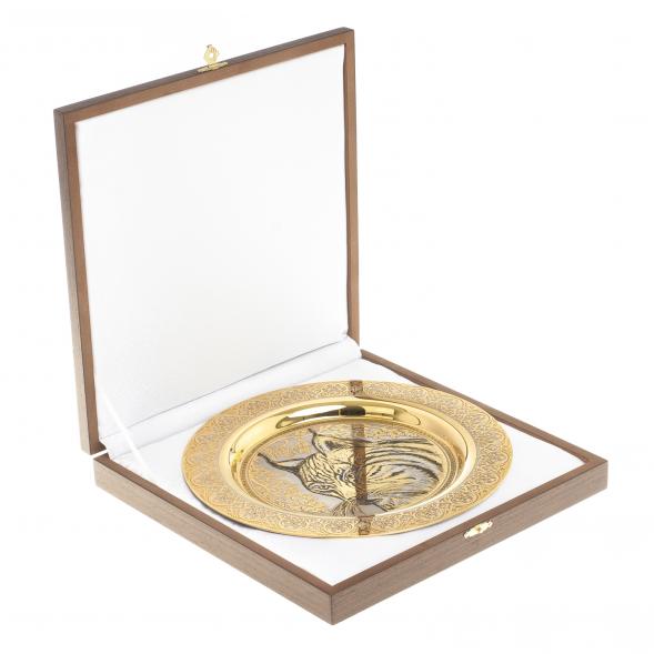 Тарелка с гравюрой &amp;quot;Рысь&amp;quot; 22,5 см Златоуст 123292