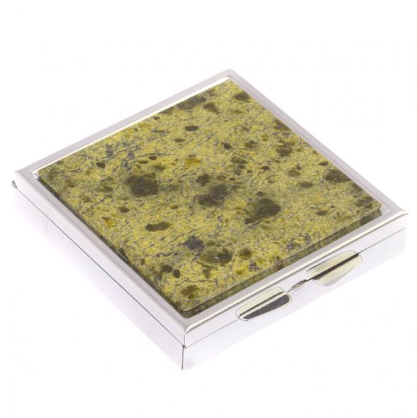 Таблетница на 4 отделения из змеевика цвет серебро 125858
